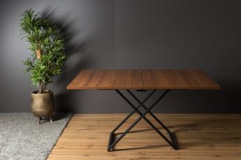 Стол трансформер Levmar Compact D44/S53 Миланский орех/Черные опоры