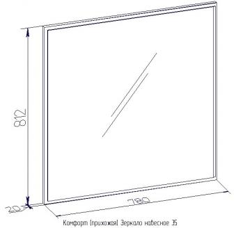 Зеркало навесное Глазов-мебель Комфорт 35
