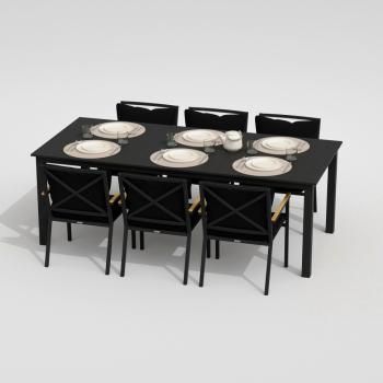 Каркас карбон / стол алюминий 220 / ткань черная