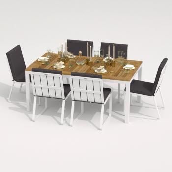 Каркас белый / стол тик 180 / ткань антрацит