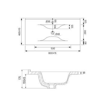 Умывальник мебельный IDDIS 0138000i28 80 см