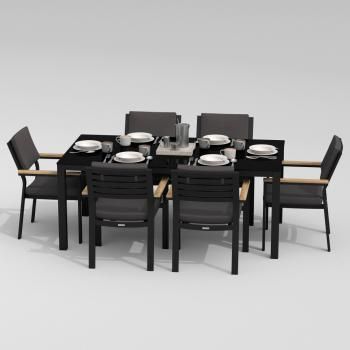 Обеденная группа Ideal Patio CANA BONTA - стол стекло 180/каркас карбон
