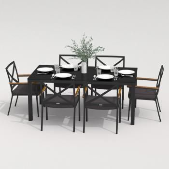 Обеденная группа Ideal Patio CANA FESTA - стол стекло 180/каркас карбон