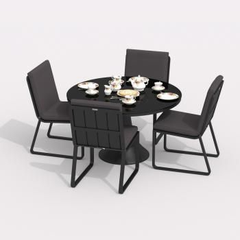 Обеденная группа Ideal Patio DIVA GIRA - стол стекло диа 110