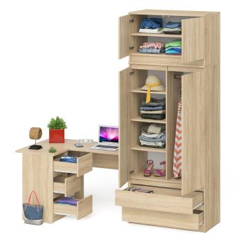 Стол компьютерный СВК Мори МС-16 левый + Шкаф МШ900.1 + Антресоль МА900.1