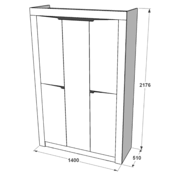 Шкаф 3-х дверный FANT Ольга 5 для одежды и белья