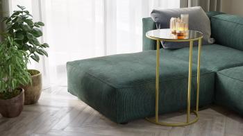 Стол придиванный Остин Glass Черная лакобель/Золото (У)