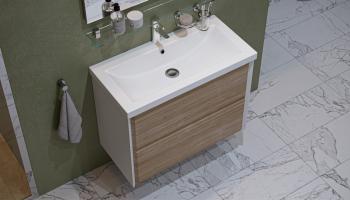 Тумба подвесная с раковиной VELVEX Gesso 80