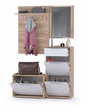 Прихожая Mobi Куба 7 Прихожая обувница 13.58 + Вешалка 10.122 + обувница 13.114 + Зеркало