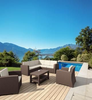 Кресло пластиковое плетеное с подушками ReeHouse Monaco Lounge