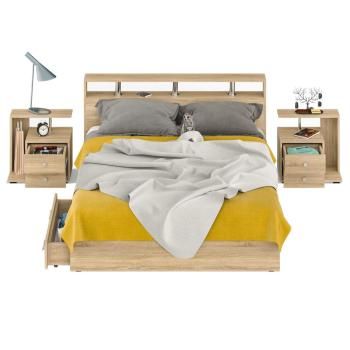 Кровать с ящиками СВК Камелия 1600 + две тумбы