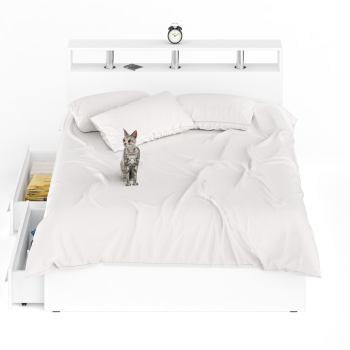 Кровать с ящиками Камелия 1800 Белый (У)