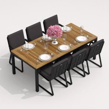 Обеденная группа Ideal Patio TELLA ALBA - стол тик 220/каркас карбон