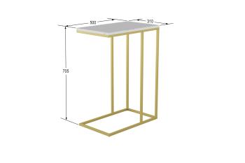 Стол придиванный Агами Голд Белый мрамор 2 (У)