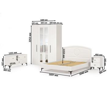 Спальня Mobi Валенсия № 43 11.36.01 + 16.45 + 13.329 + 13.207.01 2шт + 13.291