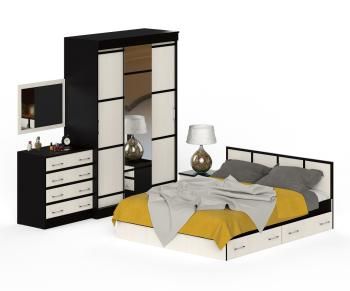 Спальня СВК Сакура № 1 Комод + Зеркало + Кровать 1600 + Тумба + Шкаф-купе 1500