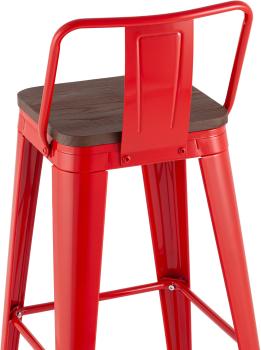 Стул барный STOOL GROUP TOLIX WOOD со спинкой