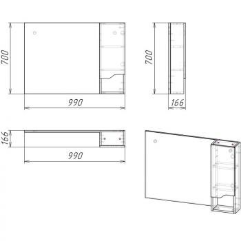 Зеркало-шкаф Stella Polar Абигель 100