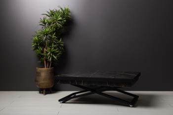 Стол-трансформер Levmar Cross D97/S53 Черный мрамор/Черные опоры