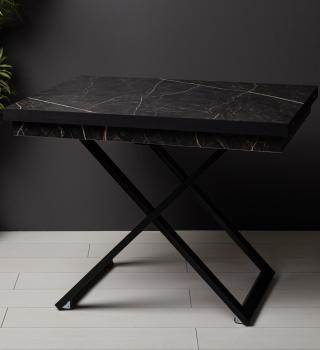 Стол-трансформер Levmar Cross D97/S53 Черный мрамор/Черные опоры