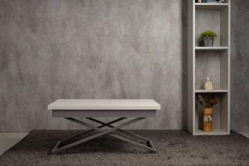 Стол-трансформер Левмар Apollo D78/S59 белый/серебро