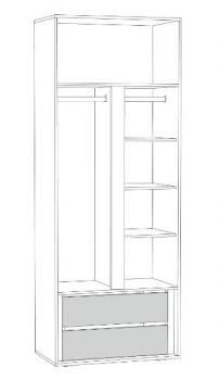 Шкаф двухстворчатый Mobi Муссон 13.198 + 13.349 Стеллаж