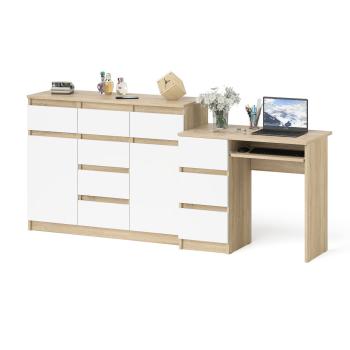 Дуб Сонома/Белый