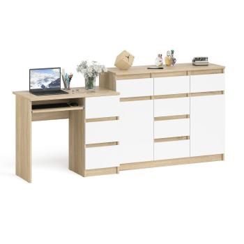 Дуб Сонома/Белый