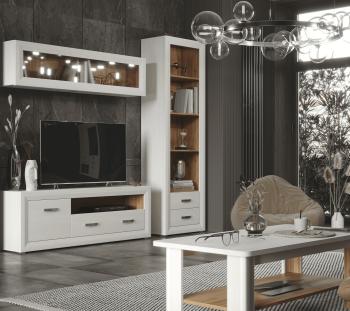 Шкаф навесной БРВ Мебель MALTA B136-SFW1W/15 со стеклом