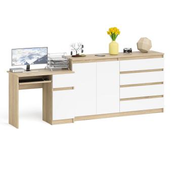 Дуб Сонома/Белый