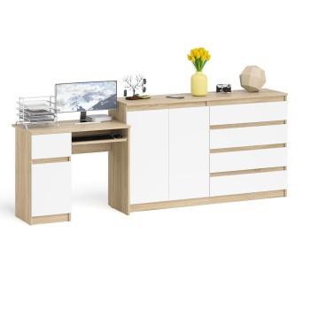 Дуб Сонома/Белый