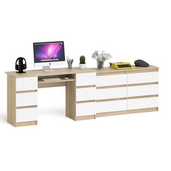 Дуб Сонома/Белый