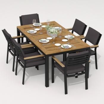 Обеденная группа Ideal Patio TELLA BONTA - стол тик 180/каркас карбон