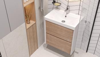 Тумба подвесная с раковиной VELVEX Gesso 60