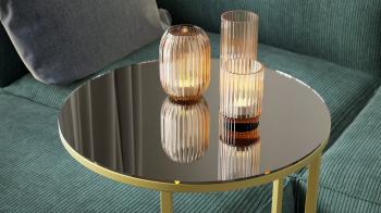 Стол придиванный Остин Glass Черная лакобель/Золото (У)