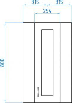 Подвесной шкаф Style Line 300/800 угловой (стекло)