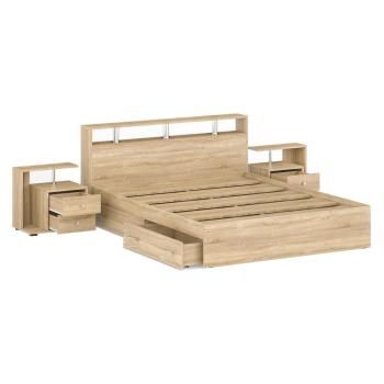 Кровать с ящиками СВК Камелия 1600 + две тумбы