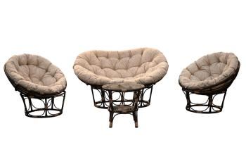 Ротанг коричневый/Подушки бежевые