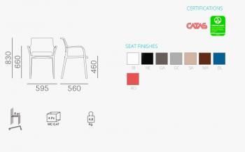 Кресло Pedrali Ara пластиковое