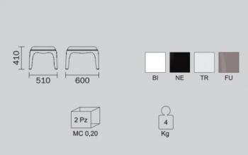 Стол-пуф пластиковый Pedrali Pasha