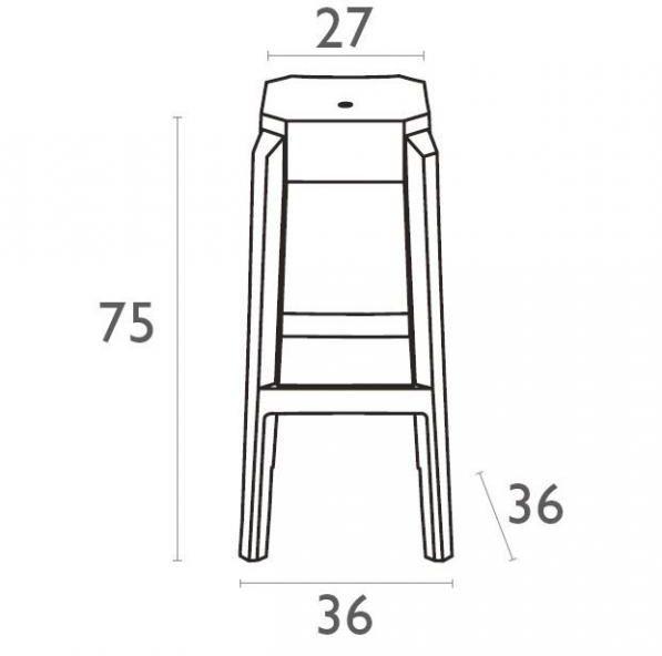 Табурет барный ReeHouse Siesta Contract Fox 75 прозрачный
