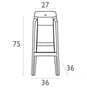 Табурет прозрачный ReeHouse Fox барный