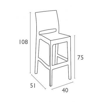 Стул пластиковый барный ReeHouse Jamaica