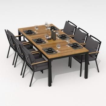Обеденная группа Ideal Patio TELLA FESTA plus - стол тик 220/каркас карбон