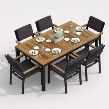 Обеденная группа Ideal Patio TELLA BONTA - стол тик 180/каркас карбон