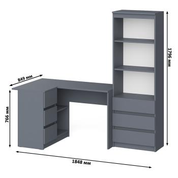 Стол компьютерный СВК Мори МС-16 левый + Стеллаж МСТ600.3