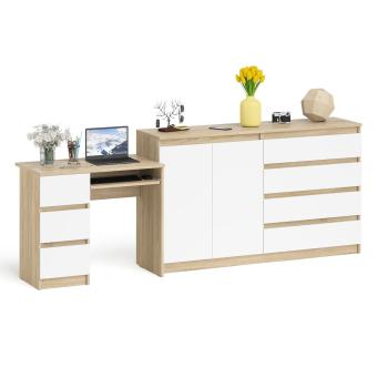 Дуб Сонома/Белый