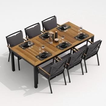 Обеденная группа Ideal Patio TELLA FESTA plus - стол тик 220/каркас карбон