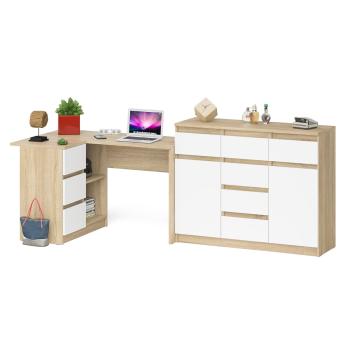 Дуб Сонома/Белый