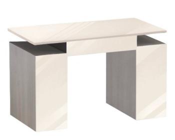 Стол письменный Кварт 763 03.10 Молочный дуб/ Крем стекло (Р)